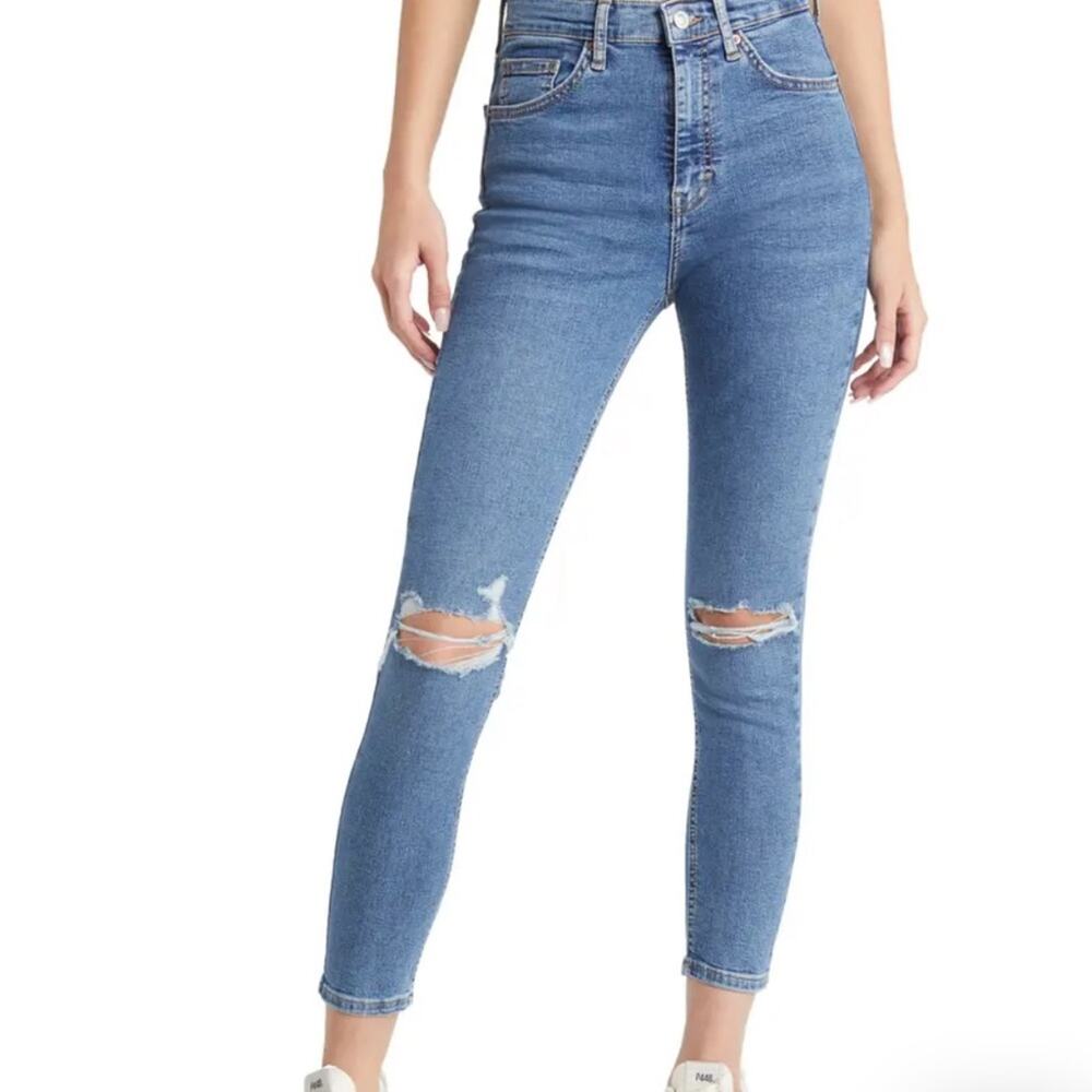 Topshop Moto Jamie Ripped Ankle Skinny Jeans